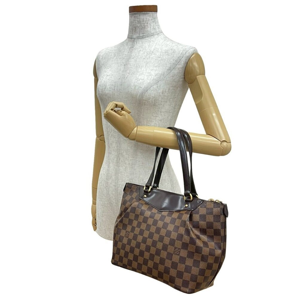 LOUIS VUITTON Authentic Brown Damier Leather Tote Bag - Picture 2 of 10